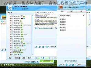 yy 频道——集多种功能于一身的在线互动娱乐平台