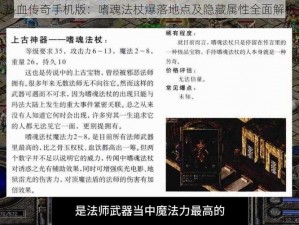 热血传奇手机版：嗜魂法杖爆落地点及隐藏属性全面解析