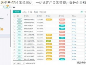 国内永久免费 CRM 系统网站，一站式客户关系管理，提升企业销售效率