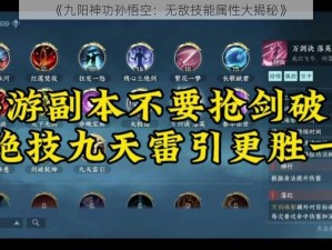 《九阳神功孙悟空：无敌技能属性大揭秘》