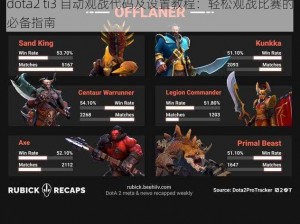 dota2 ti3 自动观战代码及设置教程：轻松观战比赛的必备指南