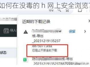 如何在没毒的 h 网上安全浏览？