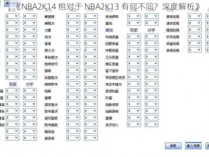 《NBA2K14 相对于 NBA2K13 有何不同？深度解析》