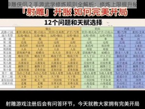 《神雕侠侣 2 手游武学修炼规则全解析：修炼上限提升秘籍》