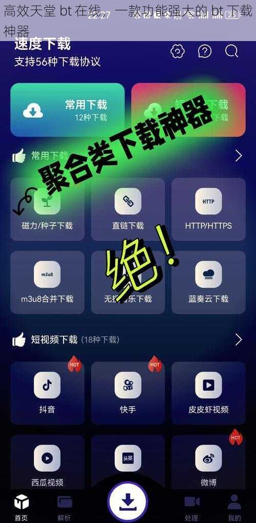 高效天堂 bt 在线，一款功能强大的 bt 下载神器