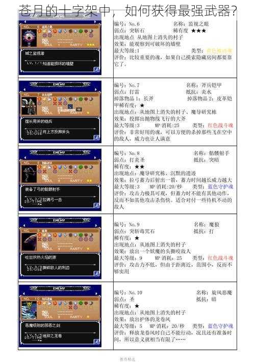 苍月的十字架中，如何获得最强武器？