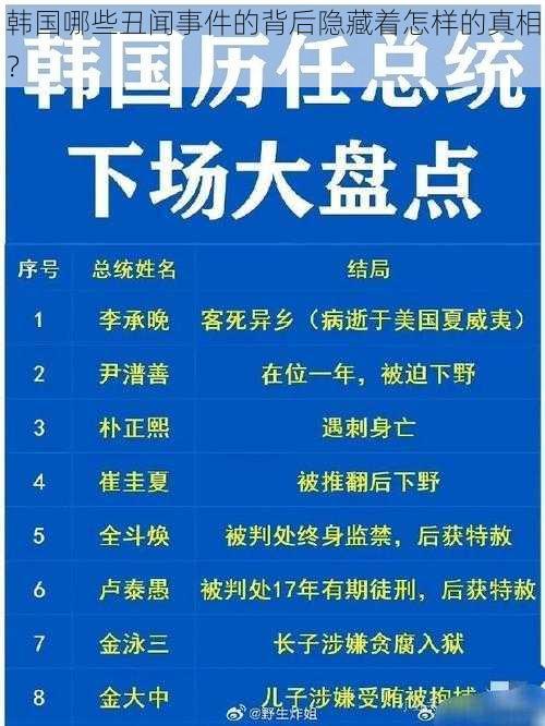 韩国哪些丑闻事件的背后隐藏着怎样的真相？