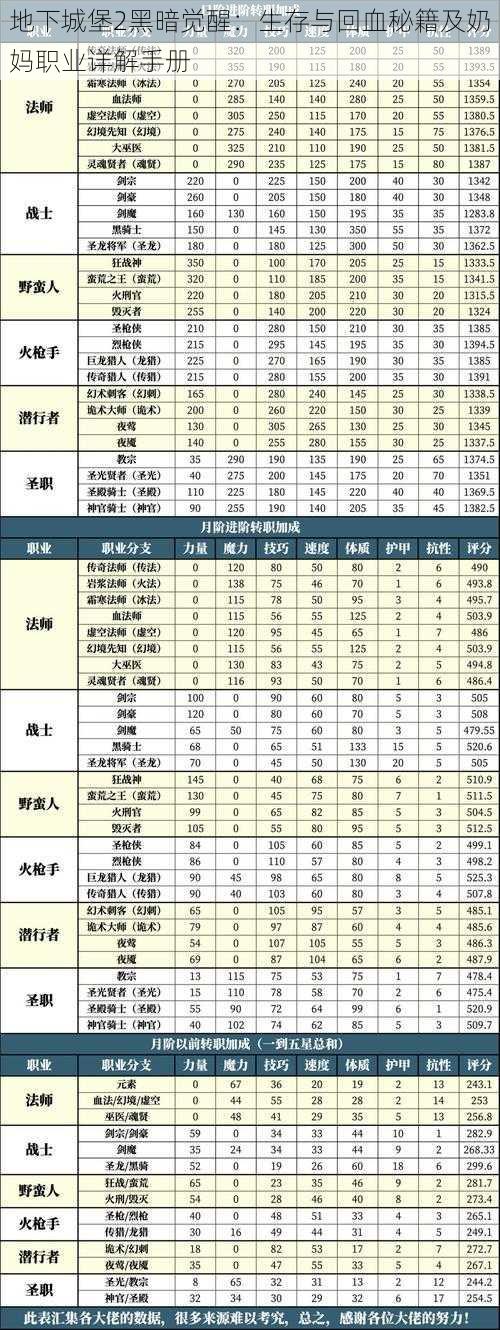 地下城堡2黑暗觉醒：生存与回血秘籍及奶妈职业详解手册