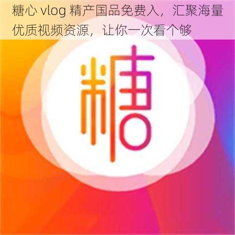 糖心 vlog 精产国品免费入，汇聚海量优质视频资源，让你一次看个够