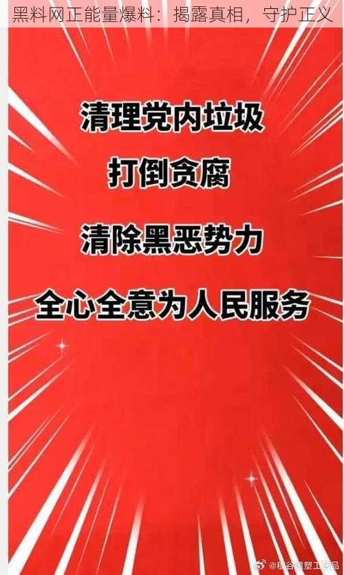 黑料网正能量爆料：揭露真相，守护正义