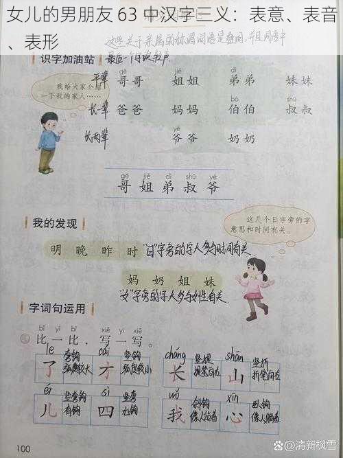 女儿的男朋友 63 中汉字三义：表意、表音、表形