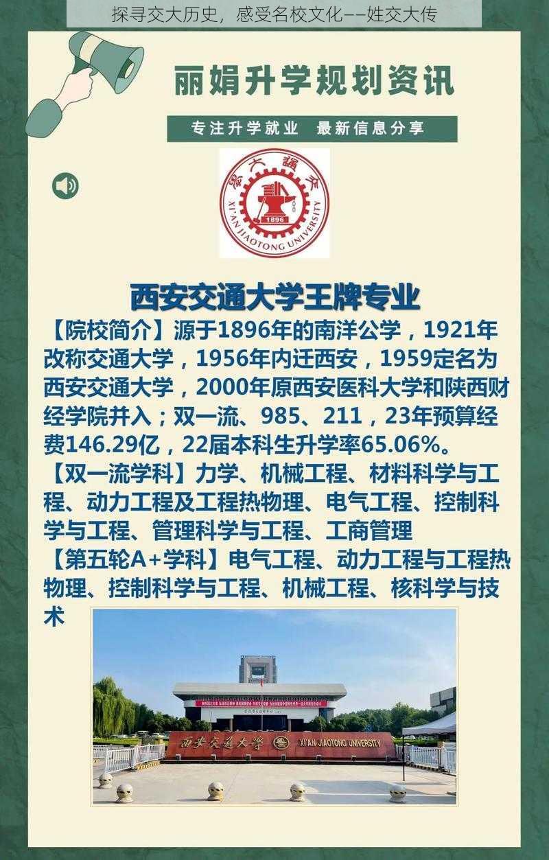 探寻交大历史，感受名校文化——姓交大传