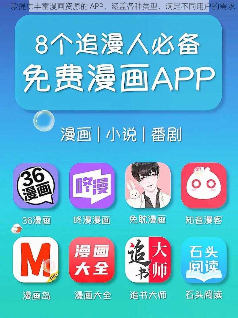 一款提供丰富漫画资源的 APP，涵盖各种类型，满足不同用户的需求