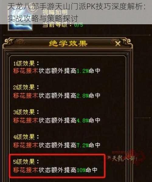 天龙八部手游天山门派PK技巧深度解析：实战攻略与策略探讨