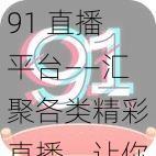 91 直播平台——汇聚各类精彩直播，让你随时随地畅享视觉盛宴