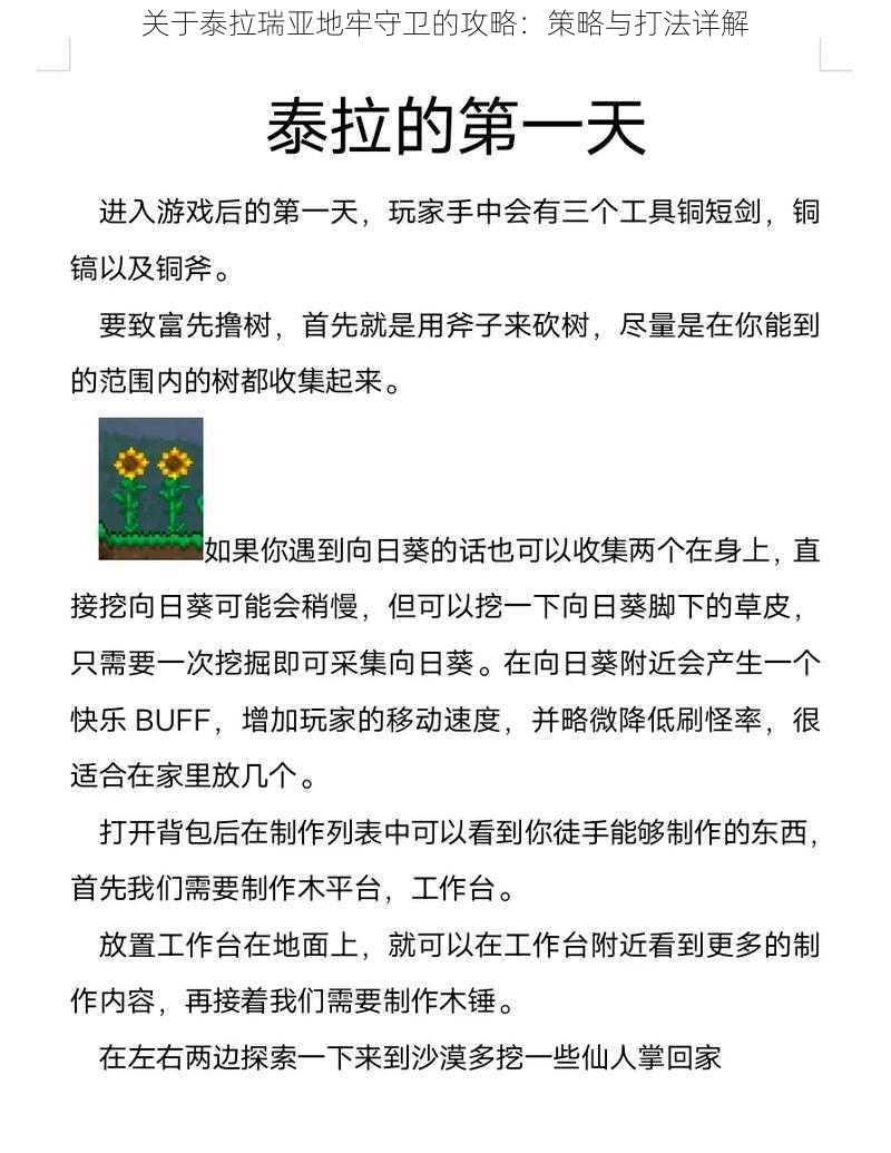 关于泰拉瑞亚地牢守卫的攻略：策略与打法详解