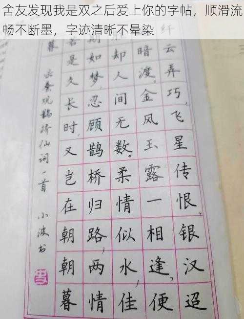 舍友发现我是双之后爱上你的字帖，顺滑流畅不断墨，字迹清晰不晕染