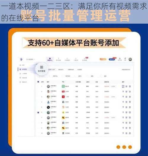 一道本视频一二三区：满足你所有视频需求的在线平台