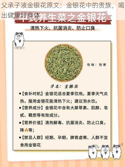 父承子液金银花原文：金银花中的贵族，喝出健康好身体