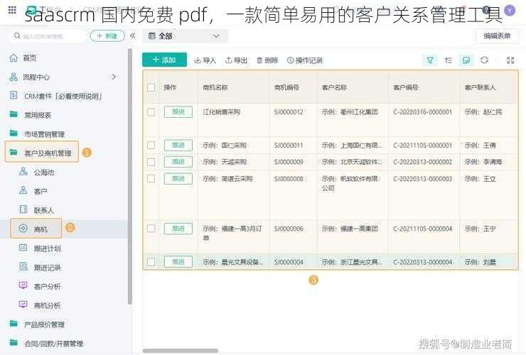 saascrm 国内免费 pdf，一款简单易用的客户关系管理工具