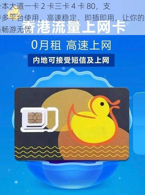 一本大道一卡 2 卡三卡 4 卡 80，支持多平台使用，高速稳定，即插即用，让你的网络畅游无忧