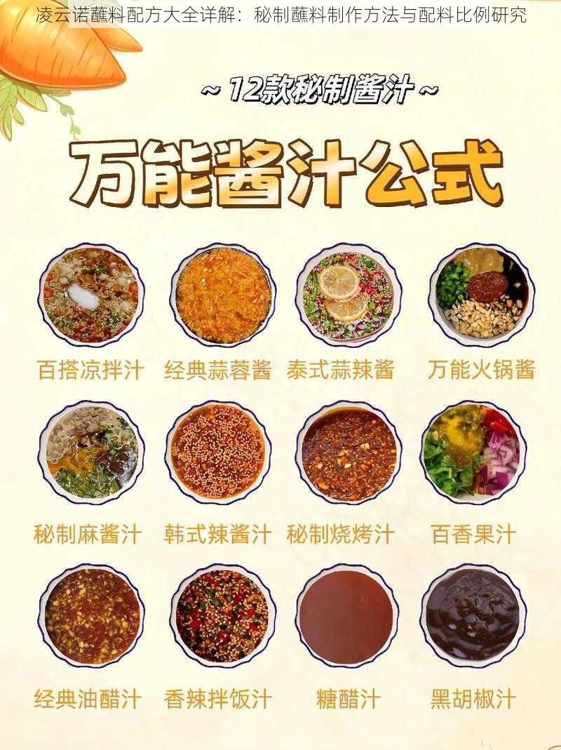 凌云诺蘸料配方大全详解：秘制蘸料制作方法与配料比例研究