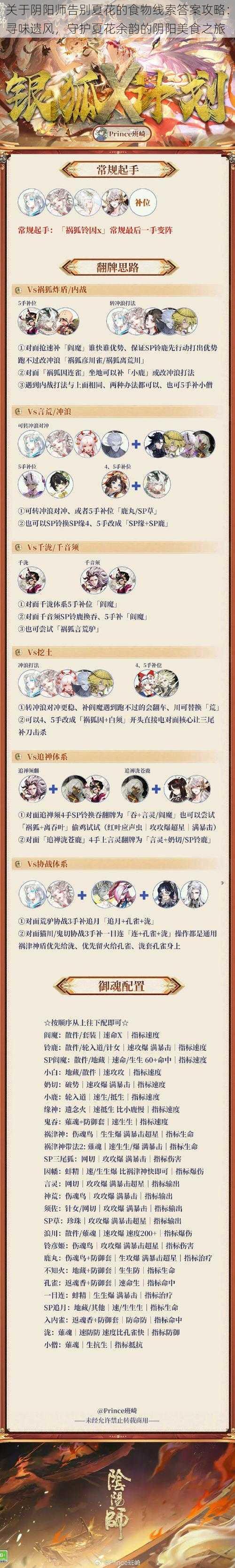 关于阴阳师告别夏花的食物线索答案攻略：寻味遗风，守护夏花余韵的阴阳美食之旅