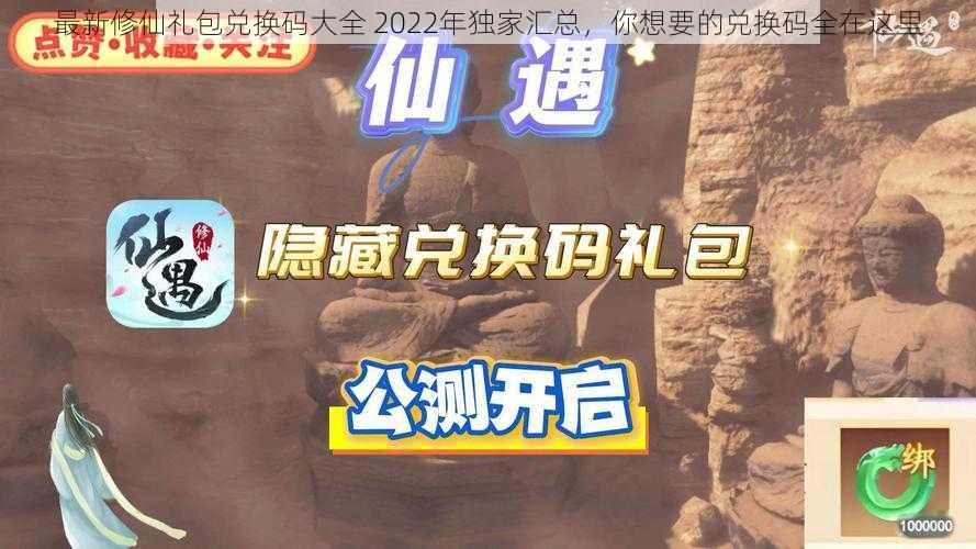 最新修仙礼包兑换码大全 2022年独家汇总，你想要的兑换码全在这里