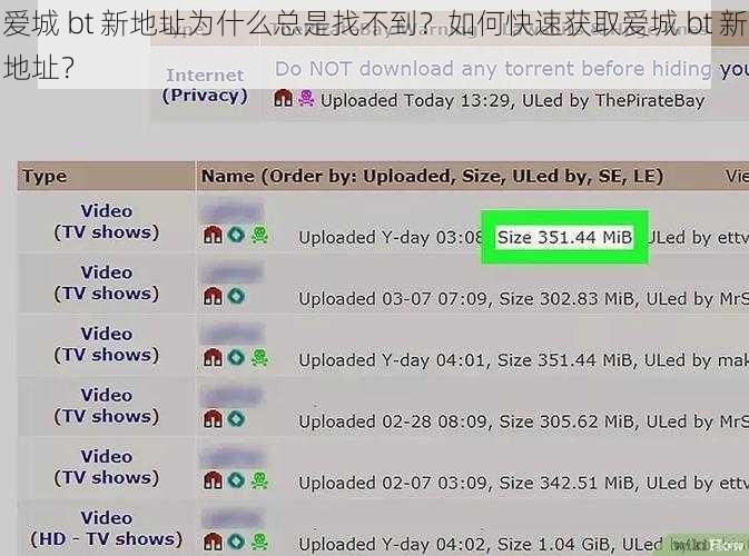 爱城 bt 新地址为什么总是找不到？如何快速获取爱城 bt 新地址？