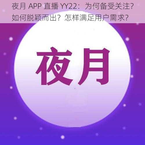 夜月 APP 直播 YY22：为何备受关注？如何脱颖而出？怎样满足用户需求？