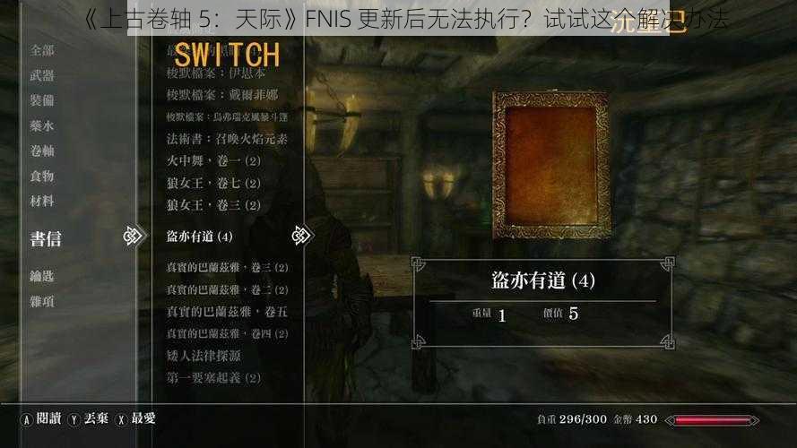 《上古卷轴 5：天际》FNIS 更新后无法执行？试试这个解决办法