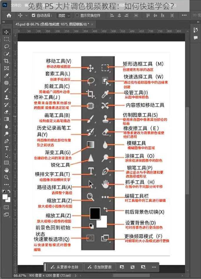 免费 PS 大片调色视频教程：如何快速学会？