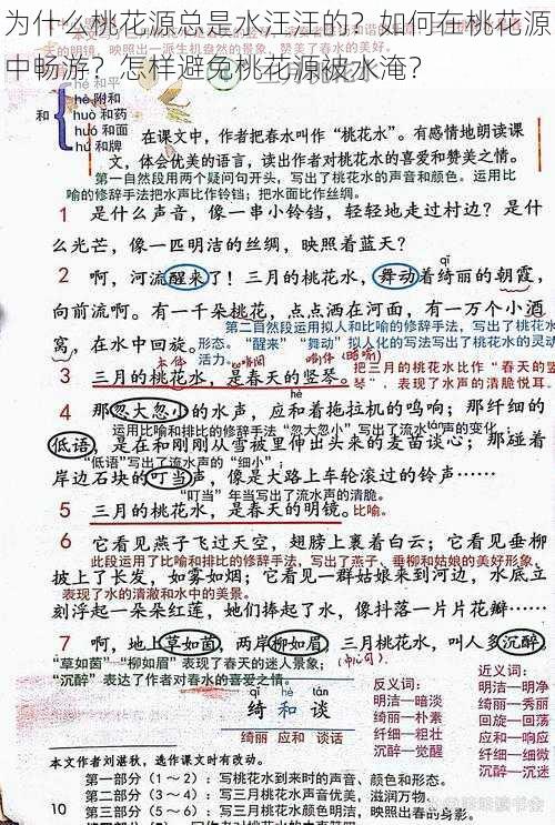 为什么桃花源总是水汪汪的？如何在桃花源中畅游？怎样避免桃花源被水淹？