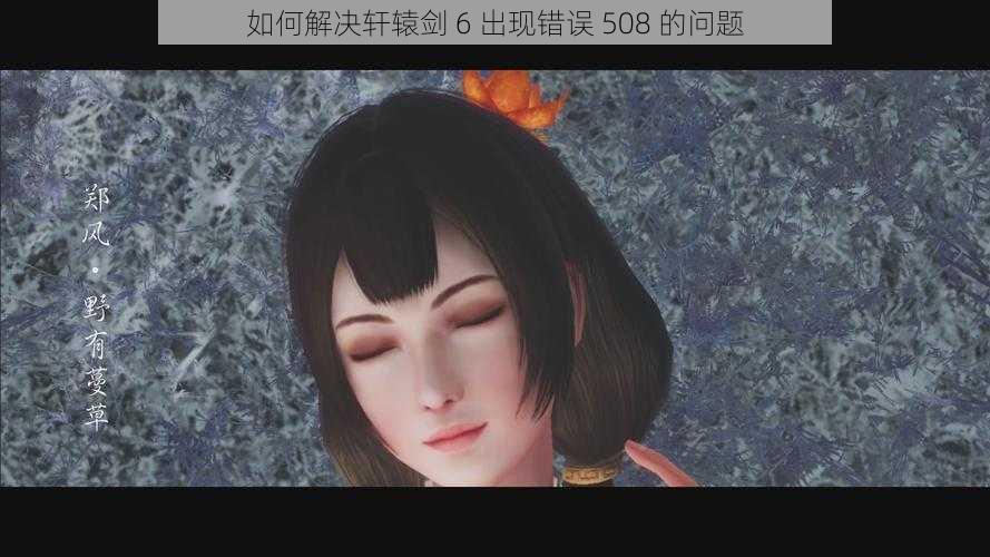 如何解决轩辕剑 6 出现错误 508 的问题