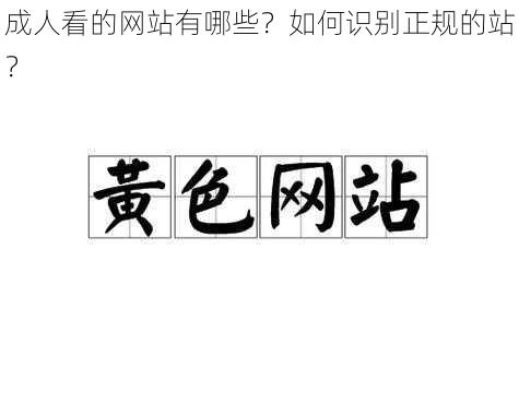 成人看的网站有哪些？如何识别正规的站？