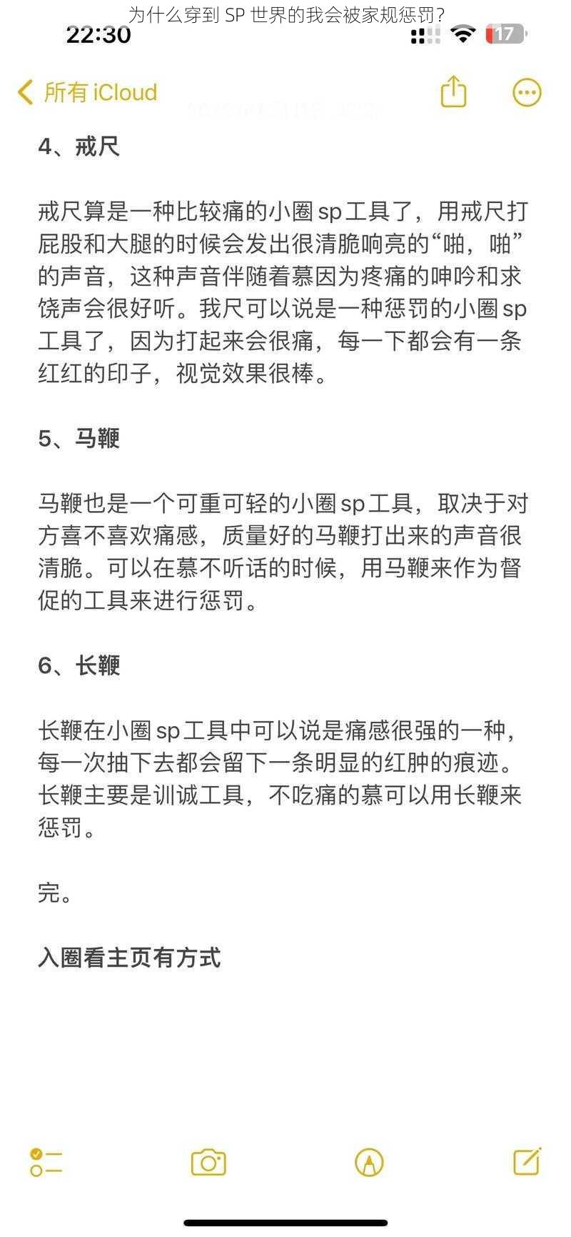 为什么穿到 SP 世界的我会被家规惩罚？