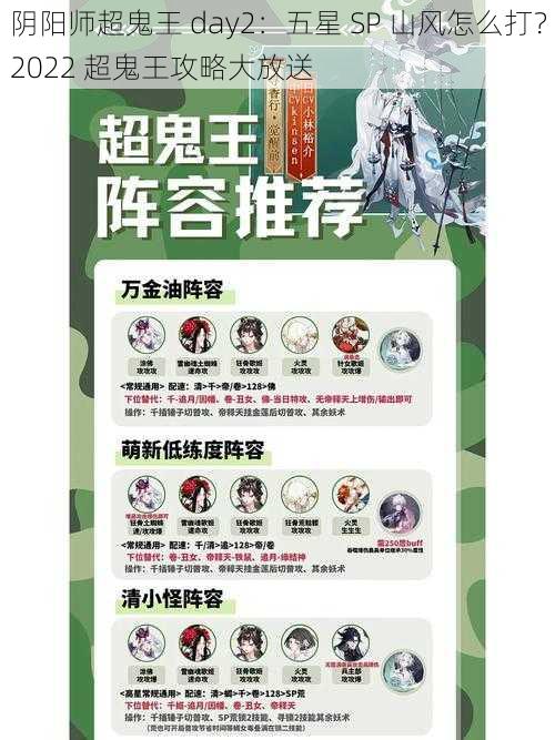 阴阳师超鬼王 day2：五星 SP 山风怎么打？2022 超鬼王攻略大放送