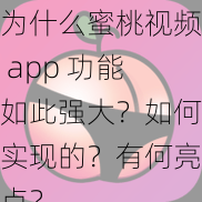 为什么蜜桃视频 app 功能如此强大？如何实现的？有何亮点？