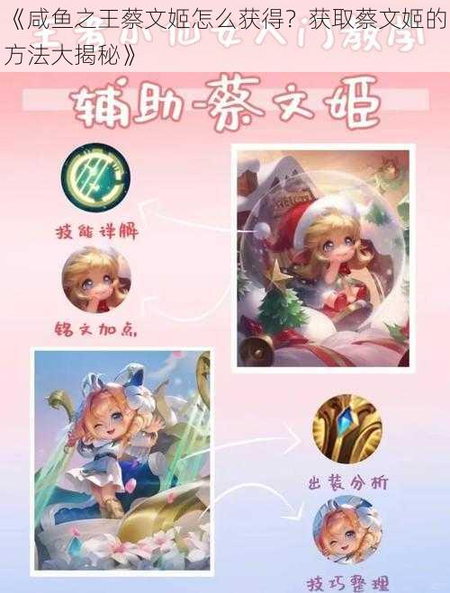 《咸鱼之王蔡文姬怎么获得？获取蔡文姬的方法大揭秘》