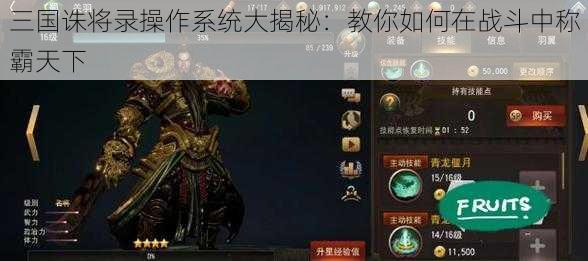 三国诛将录操作系统大揭秘：教你如何在战斗中称霸天下