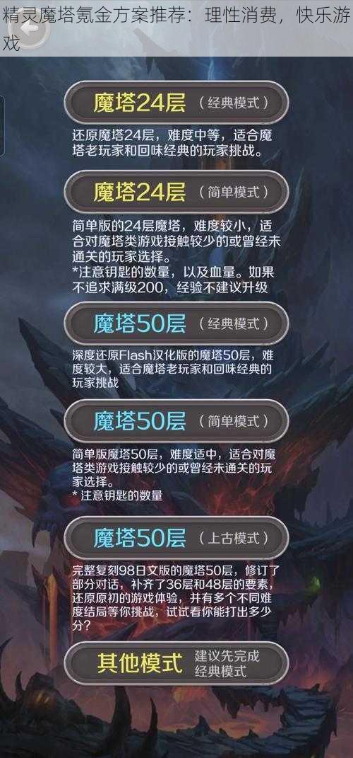 精灵魔塔氪金方案推荐：理性消费，快乐游戏