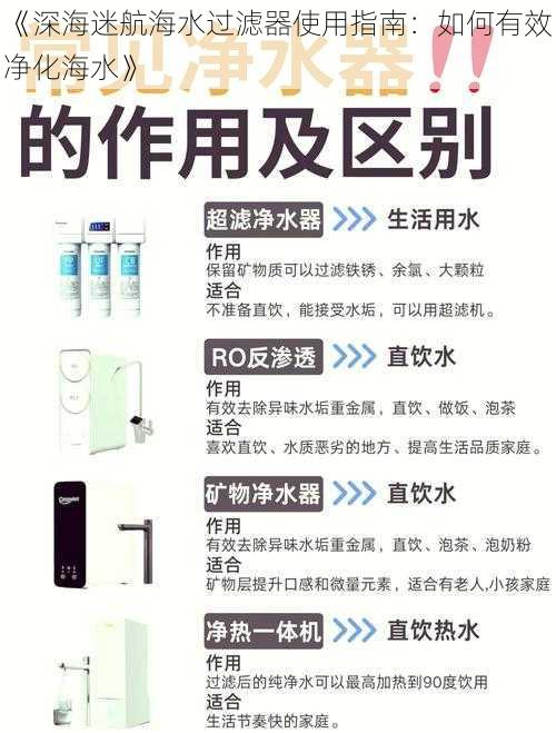 《深海迷航海水过滤器使用指南：如何有效净化海水》