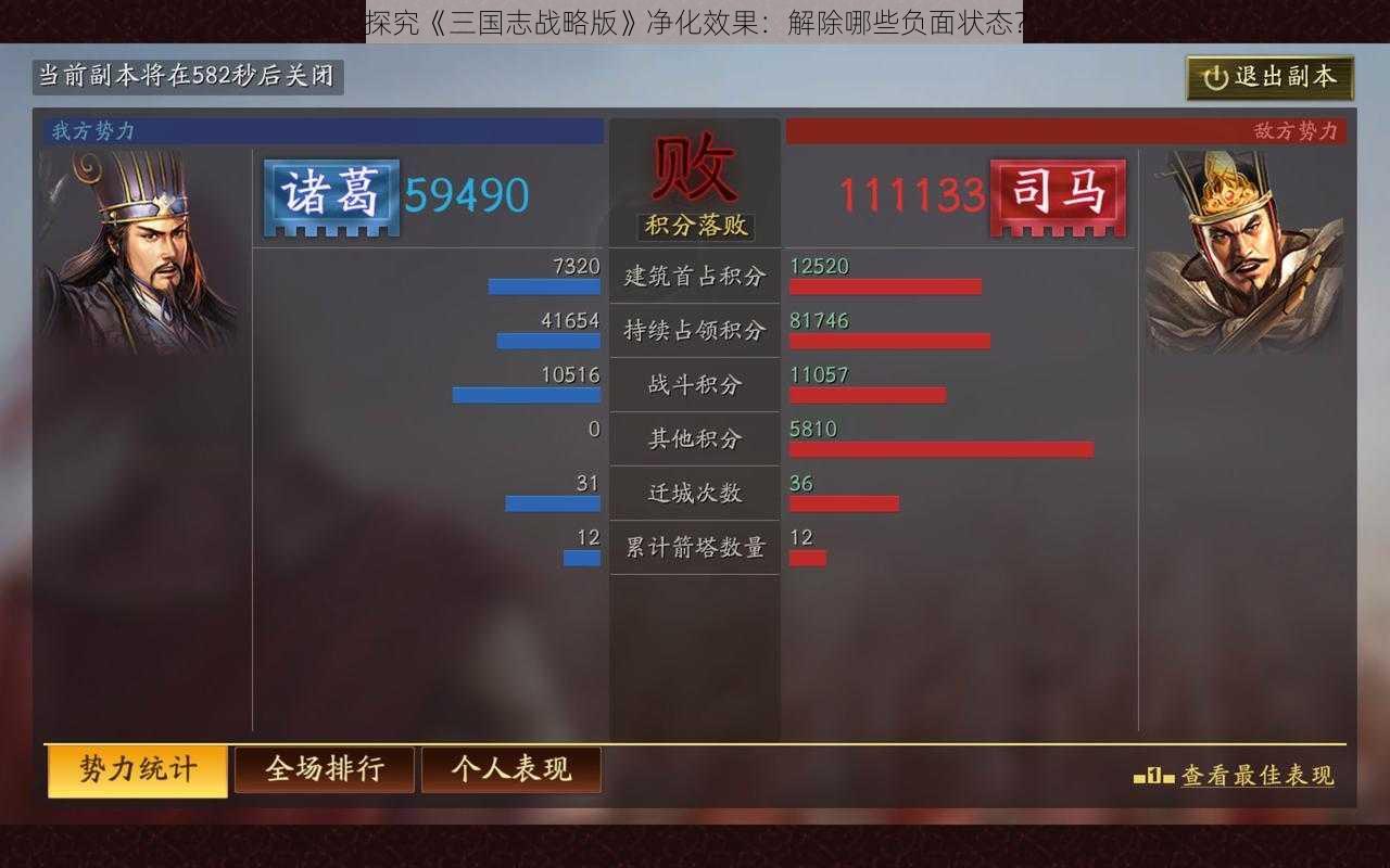 探究《三国志战略版》净化效果：解除哪些负面状态？