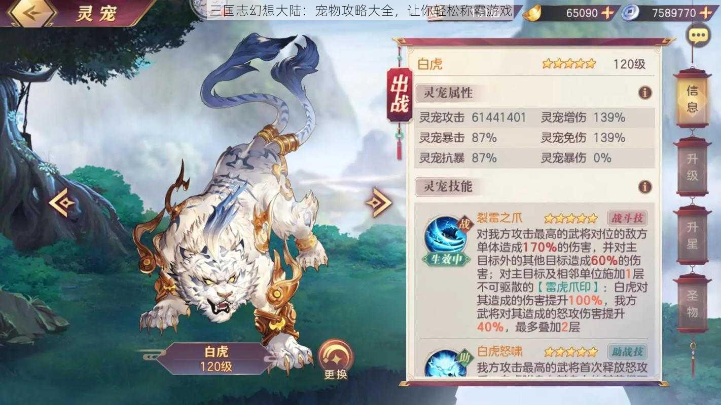 三国志幻想大陆：宠物攻略大全，让你轻松称霸游戏